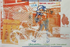 1992 After Robert Rauschenberg 'Bicycle, National Gallery' Pop Art Orange USA 