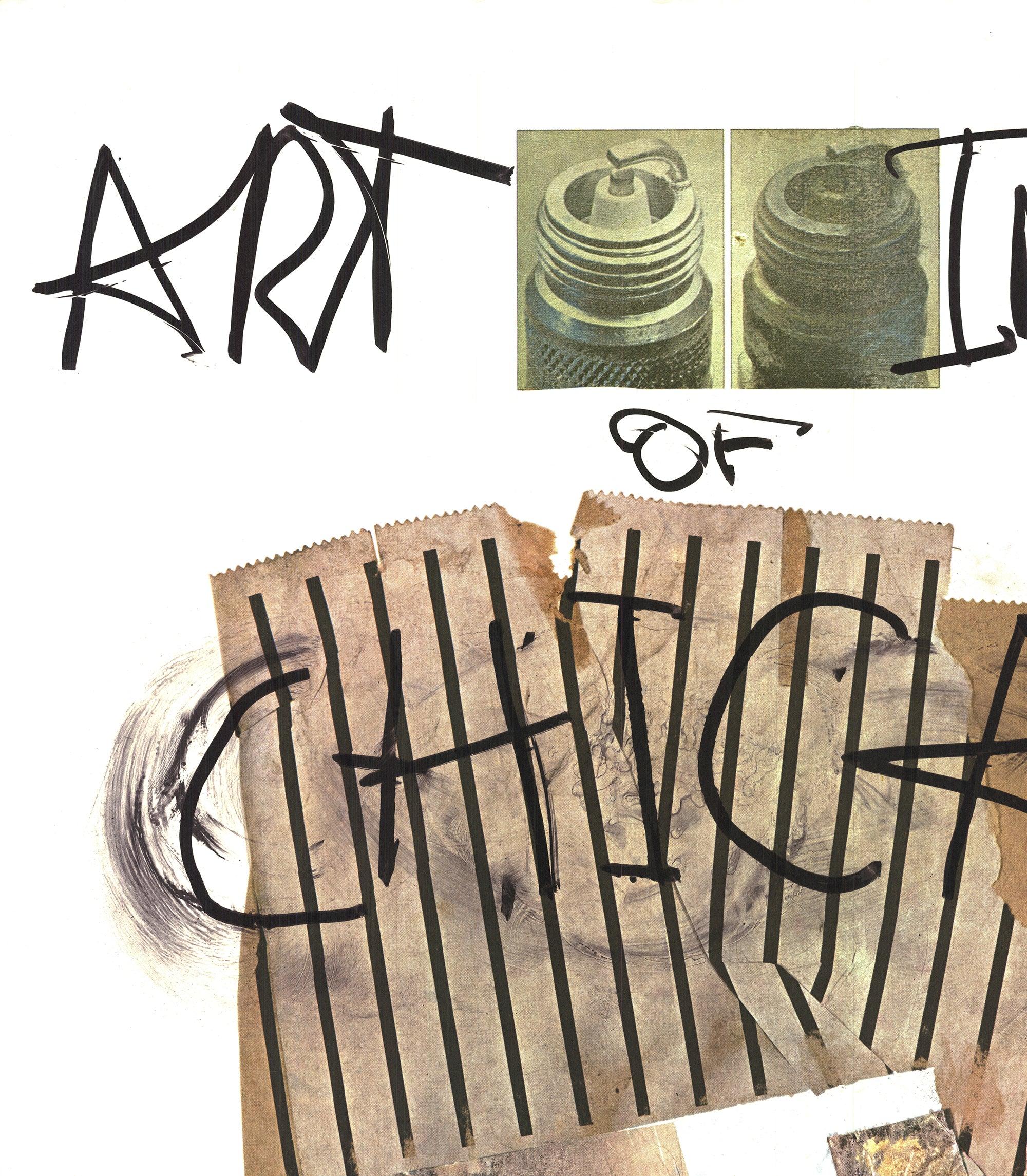 First edition exhibition poster for a retrospective of Rauschenberg's works organized by NCFA, Washington DC, with mutual sponsorship of N.E.A. a Federal Agency, Museum of Modern Art N.Y.C., San Francisco Museum of Art, Albright-Knox Art Gallery,