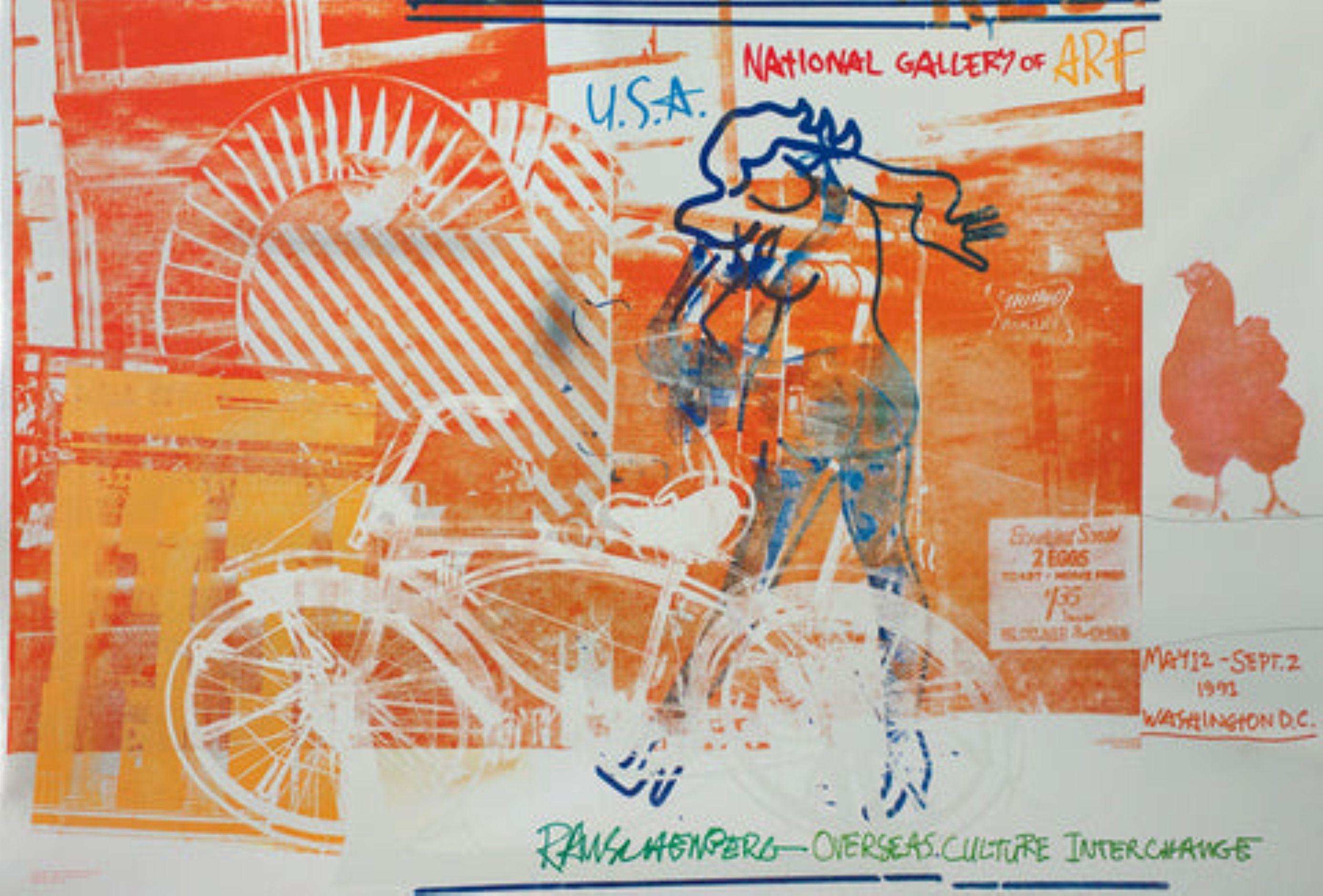 Bicycle, National Gallery

By Robert Rauschenberg

1991

Medium: Foil Print

Paper Size: 26.5 x 39 inches ( 67 x 99 cm )

Image Size: 26.5 x 39 inches ( 67 x 99 cm )

Edition Size: 5000