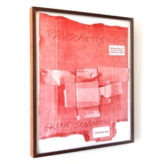 Cardbirds, 1972 exhibition, rare original red poster, Robert RAUSCHENBERG