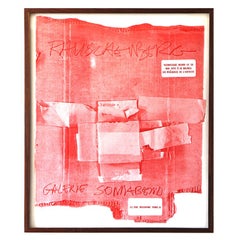 Vintage Cardbirds, 1972 exhibition, rare original red poster, Robert RAUSCHENBERG