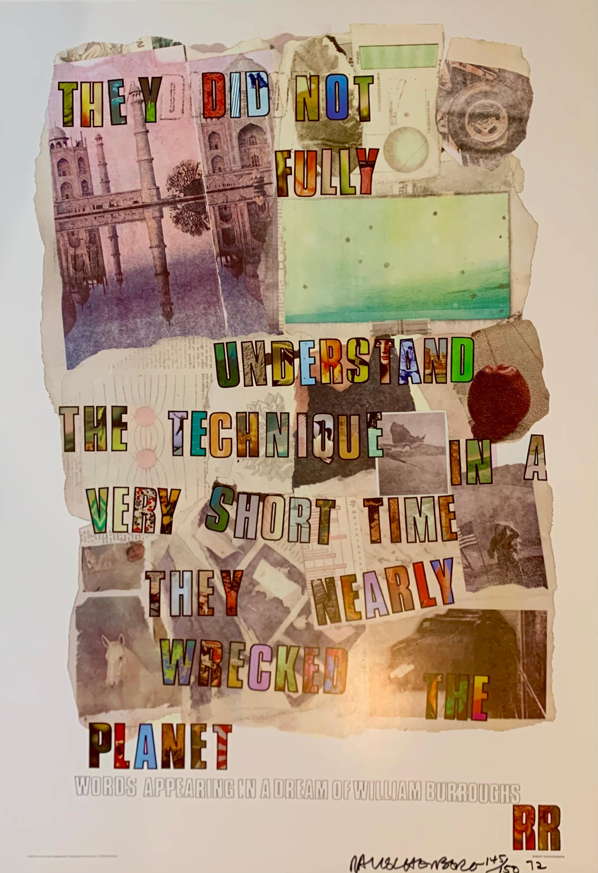 Dream of William Burroughs Signed Poster - Print by Robert Rauschenberg