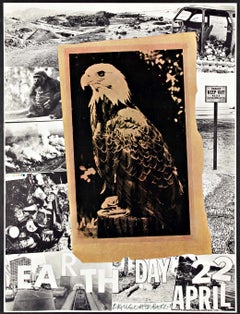 Día de la Tierra, Cartel litográfico histórico original de edición limitada Rauschenberg