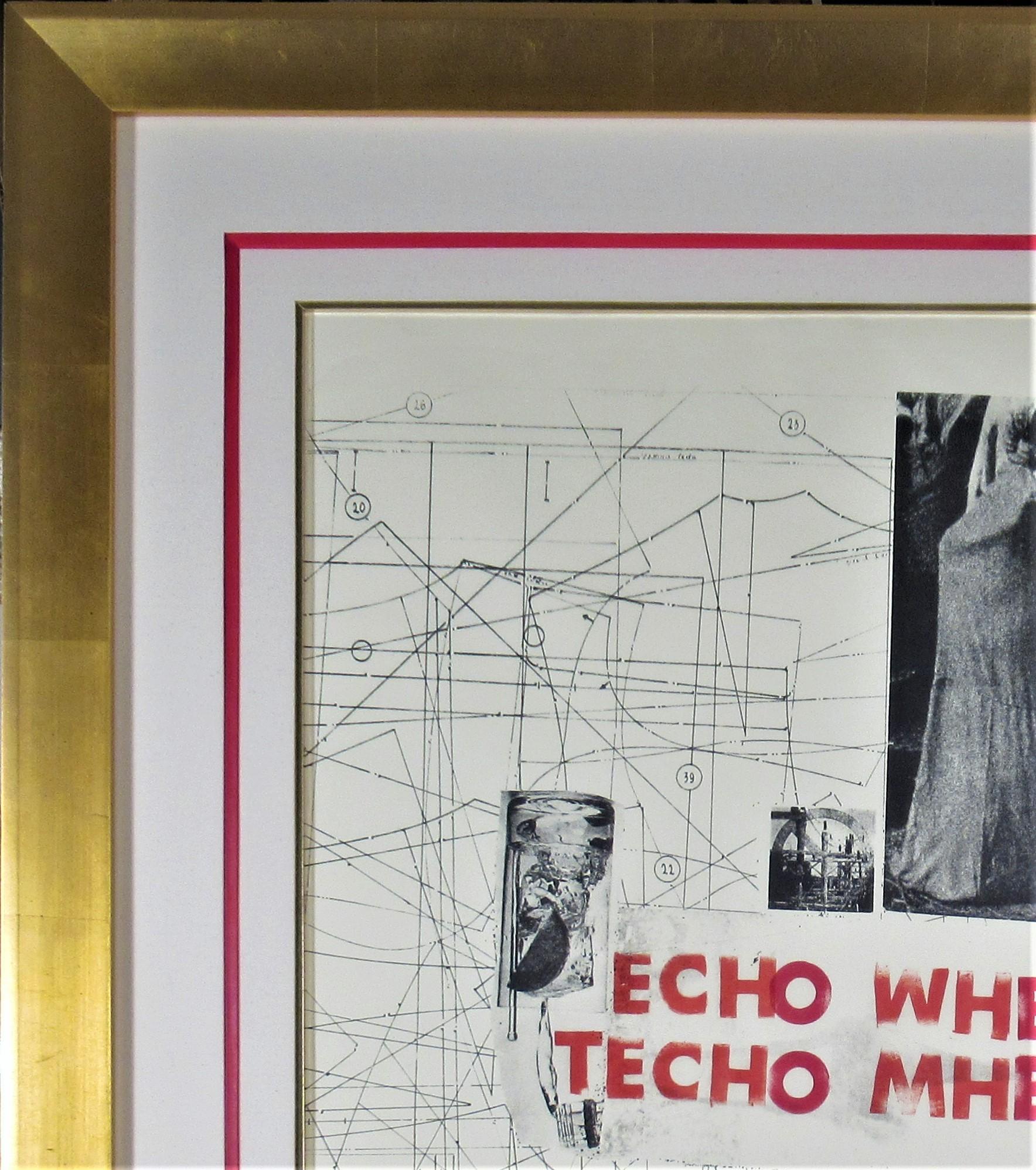 Echo When - Gray Abstract Print by Robert Rauschenberg