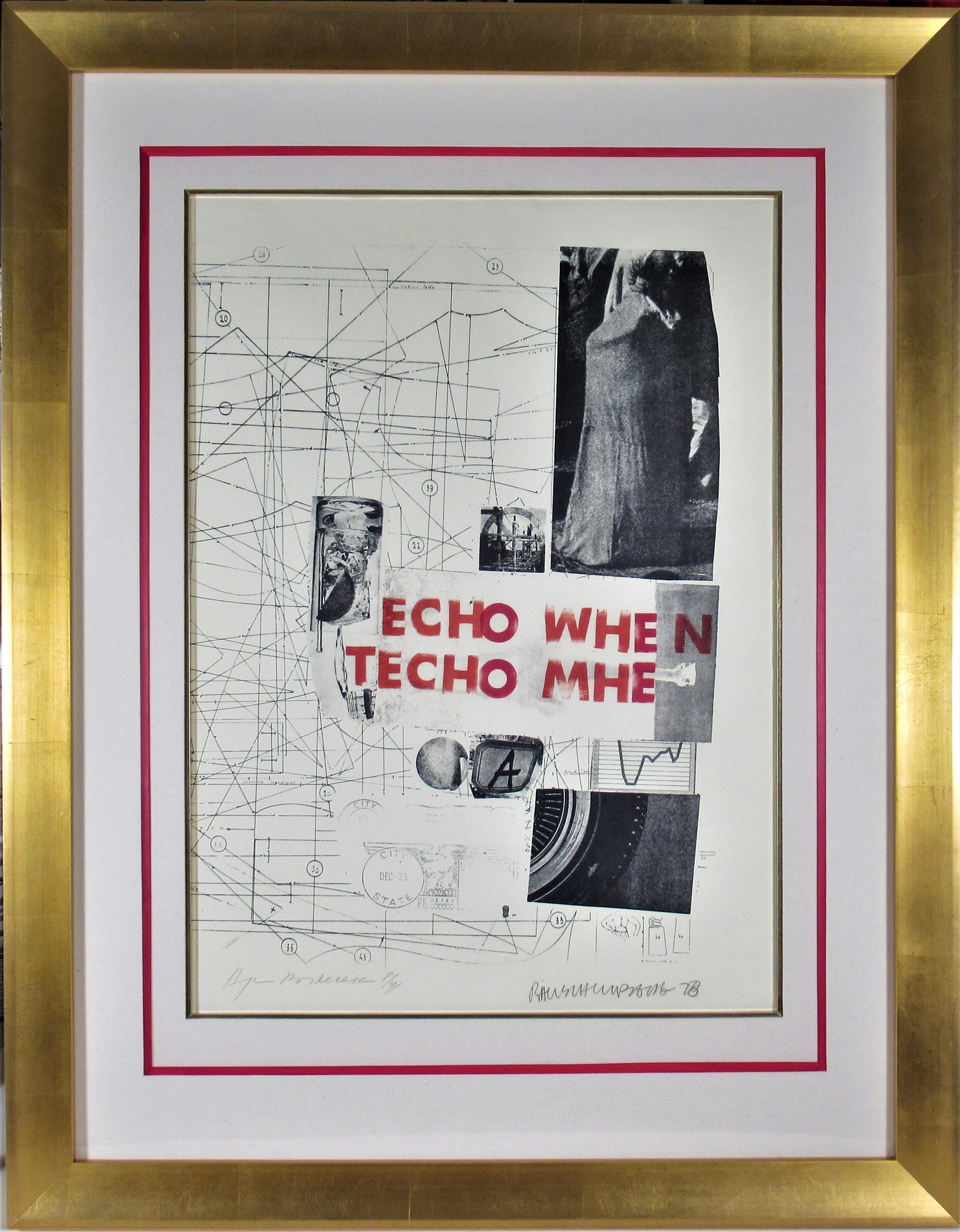 Robert Rauschenberg Abstract Print - Echo When