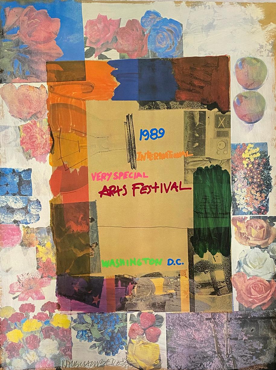 Artista: Robert Rauschenberg (1925-2008)
Titolo: Festival Internazionale delle Arti Molto Speciali
Anno: 1989
Mezzo: Litografia su carta vergata
Edizione: 190/275, più le bozze
Dimensioni: 35,5 x 26,5 pollici
Condizioni: Buono
Iscrizione: Firmata e