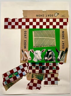 Large Pop Art Screenprint Collage Photo Lithograph Goat Chow Robert Rauschenberg