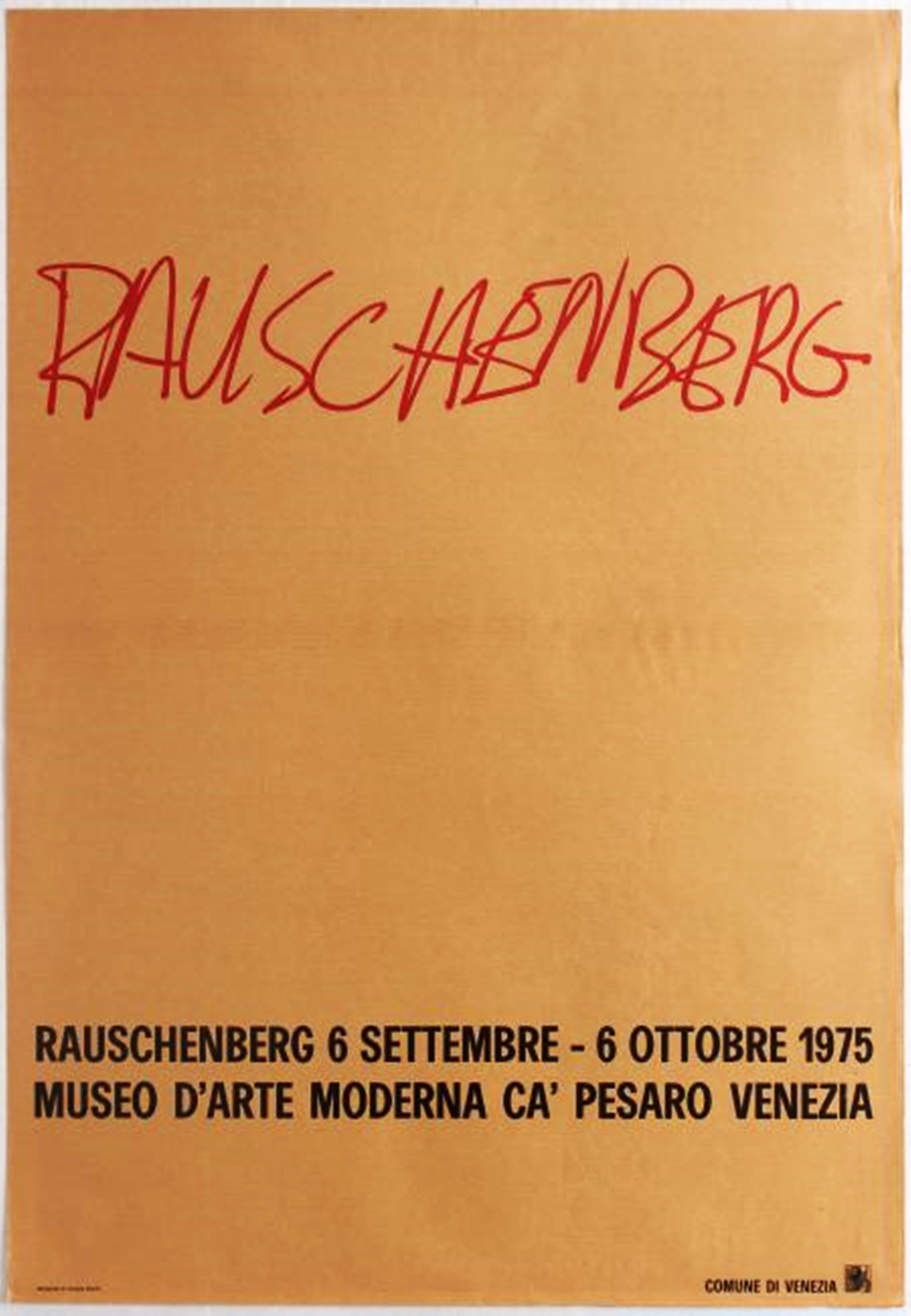 Museo D'Arte Moderna, Ca' Pesaro Venezia Seltenes, sammelbares italienisches Museumsplakat – Print von Robert Rauschenberg