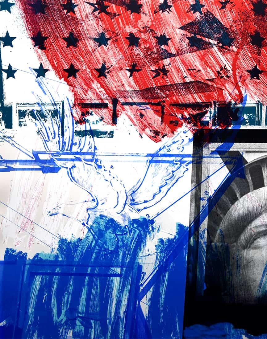 Created in 1991, this color lithograph and screenprint on Arches Cover paper is hand-signed by Robert Rauschenberg (Port Arthur, 1925 - Captiva, 2008) in pencil in the lower left margin and is numbered from the edition of 75 in pencil in the lower