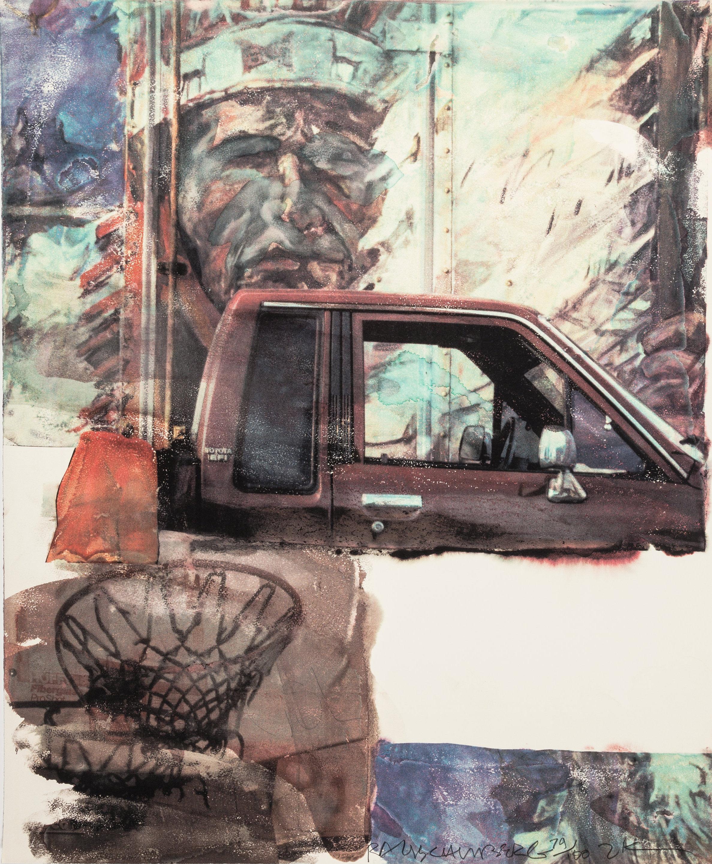 "American Indian" (2000) is a limited edition archival pigment print on Concord rag paper created by world renowned American artist James Robert Rauschenberg (1925 - 2008). 

Edition 79 of 100, the artwork is hand signed, dated and numbered in