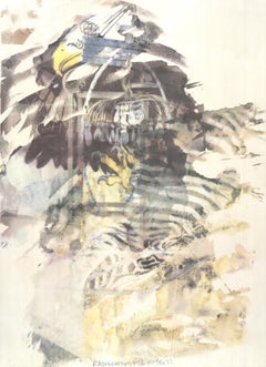 Robert Rauschenberg-Eagle-37" x 27"-Offset Lithograph-1997-Contemporary-Brown