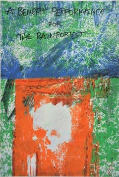 Lithographie signée Robert Rauschenberg « Good Dead Benefit for the Rainforest » (Le bien-être mort gracieux pour la forêt tropicale)