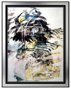 ROBERT RAUSCHENBERG Hand Signed Lithograph CAUCUS ART Large original framed
