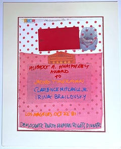 Robert Rauschenberg - Human Rights Democratic Dinner Collage Print Signed Framed