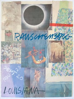 Robert Rauschenberg-Louisiana-31" x 23"-Poster-1981-Pop Art-Multicolor, Blue