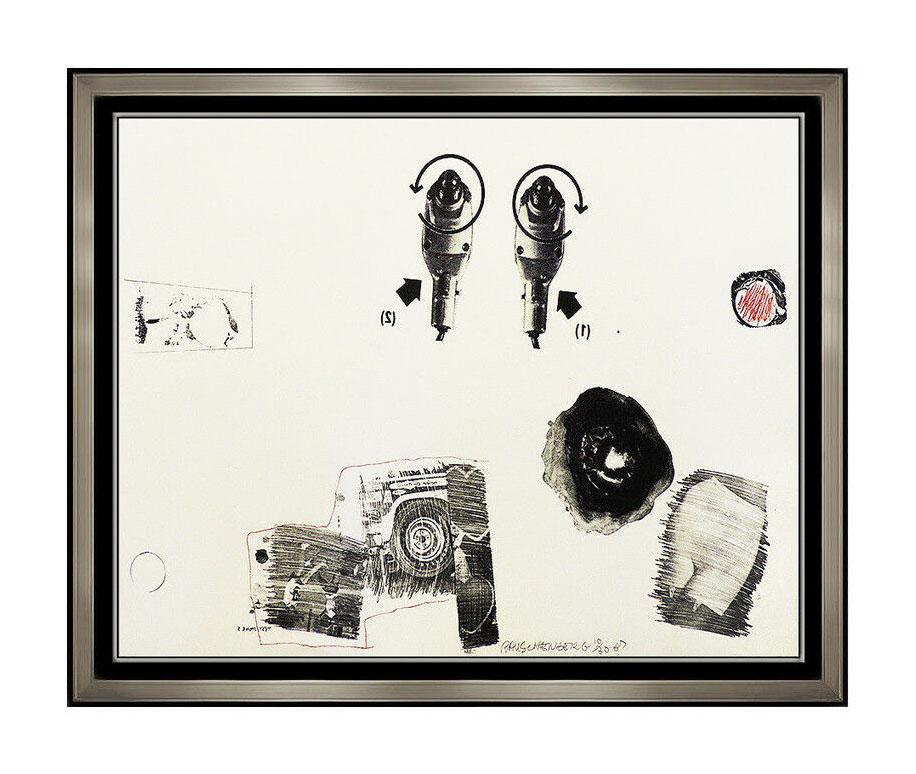 Robert Rauschenberg Original Lithograph Large Hand Signed Test Stone Modern Art For Sale 1