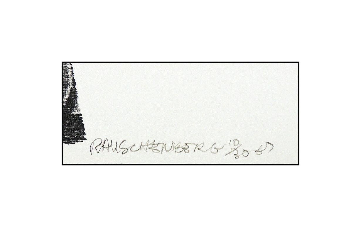 Robert Rauschenberg Original Lithograph Large Hand Signed Test Stone Modern Art For Sale 3