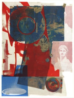 Robert Rauschenberg-Quarry-34.5" x 26"-Poster-1968-Pop Art-Multicolor-collage