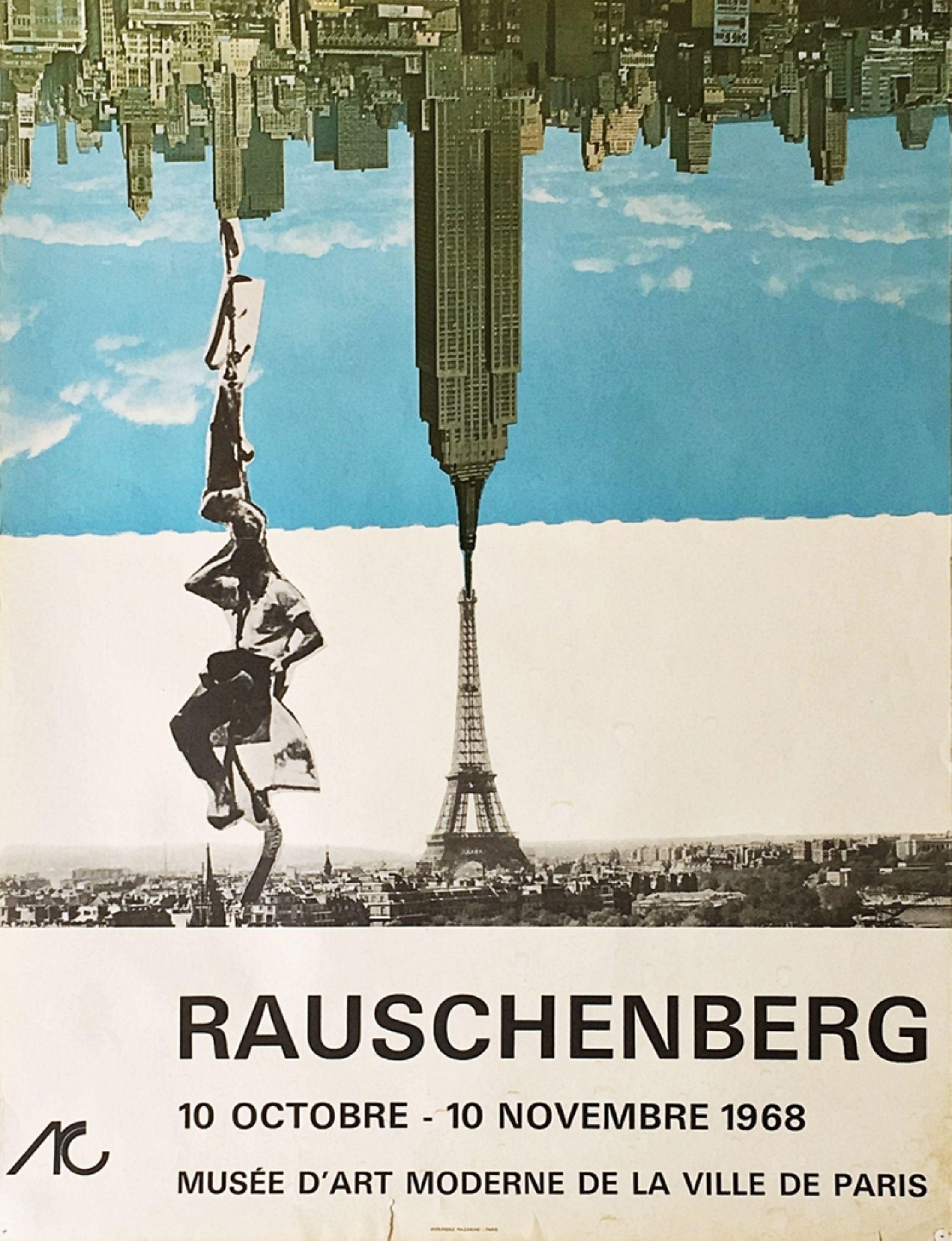 Robert Rauschenberg
Rare 1960s Musee D
Art Moderne de la ville de Paris poster, 1968
Offset Lithograph
Edition of 500
27 1/2 × 21 inches
Unframed, not signed
Accompanied by Certificate of Guarantee issued by Alpha 137 Gallery 
The rare offset