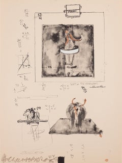 Sketch for Monogram, 1959 -- ScreenPrint, Lithograph, Art by Robert Rauschenberg