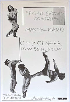 Vintage Trisha Brown Company poster print (Hand signed and dated by Robert Rauschenberg)