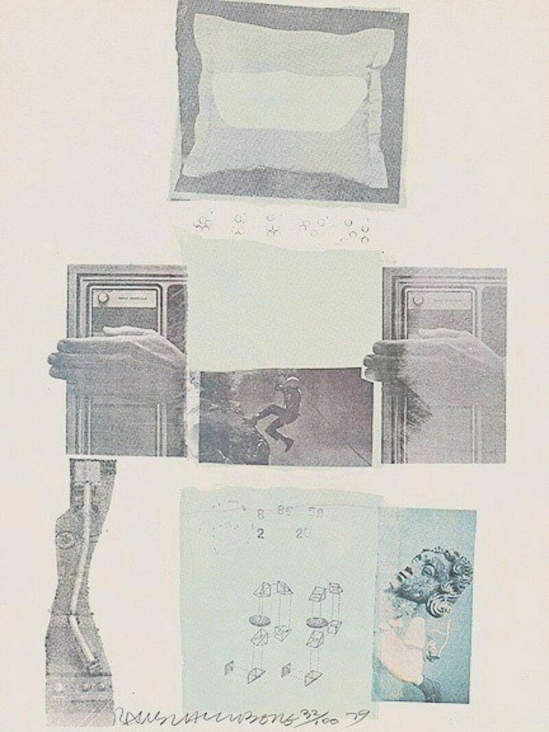 Two Reasons Birds Sing Limited Edition Lithograph & Collage Robert Rauschenberg