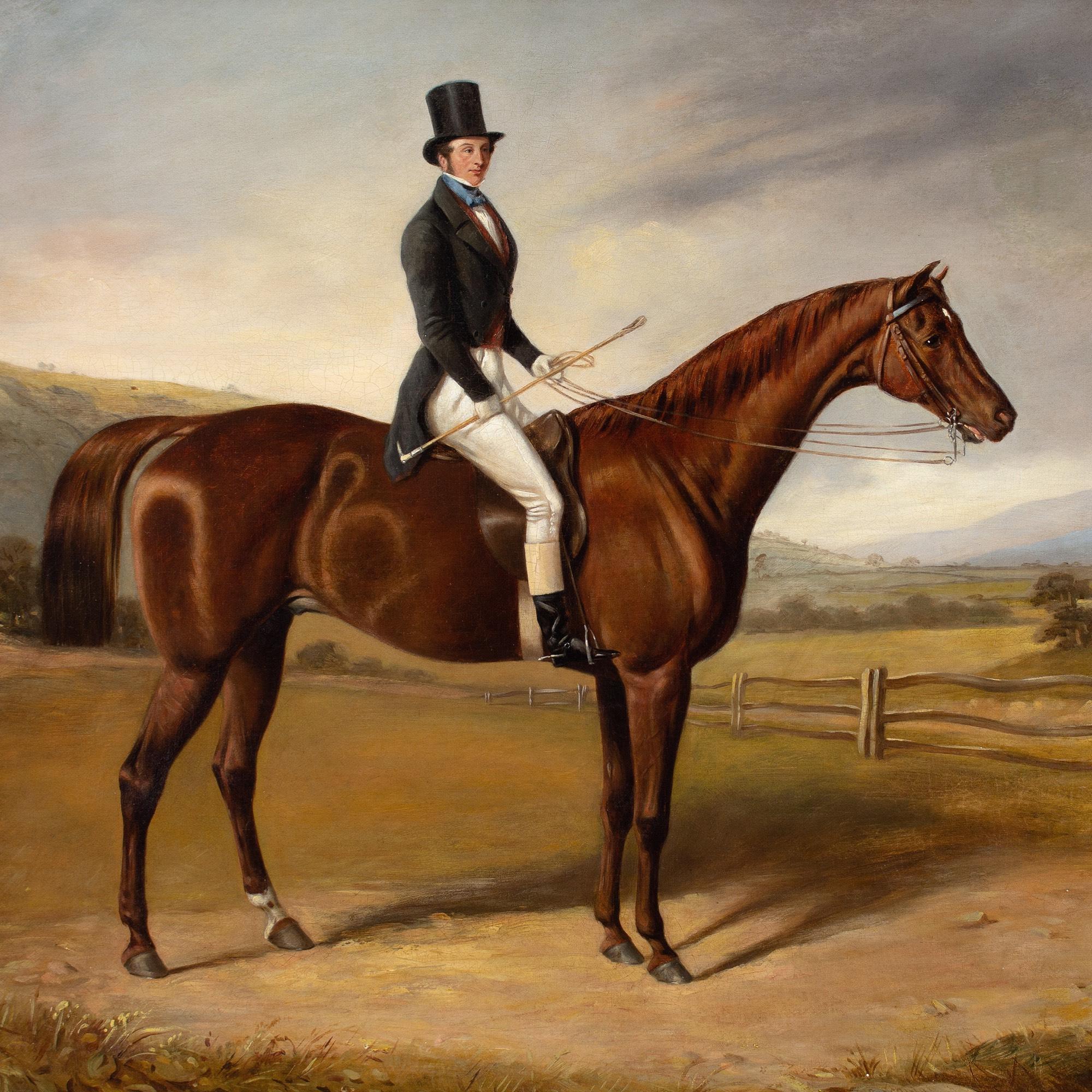 Robert Richard Scanlan, Portrait Of A Gentleman On A Bay Hunter 4