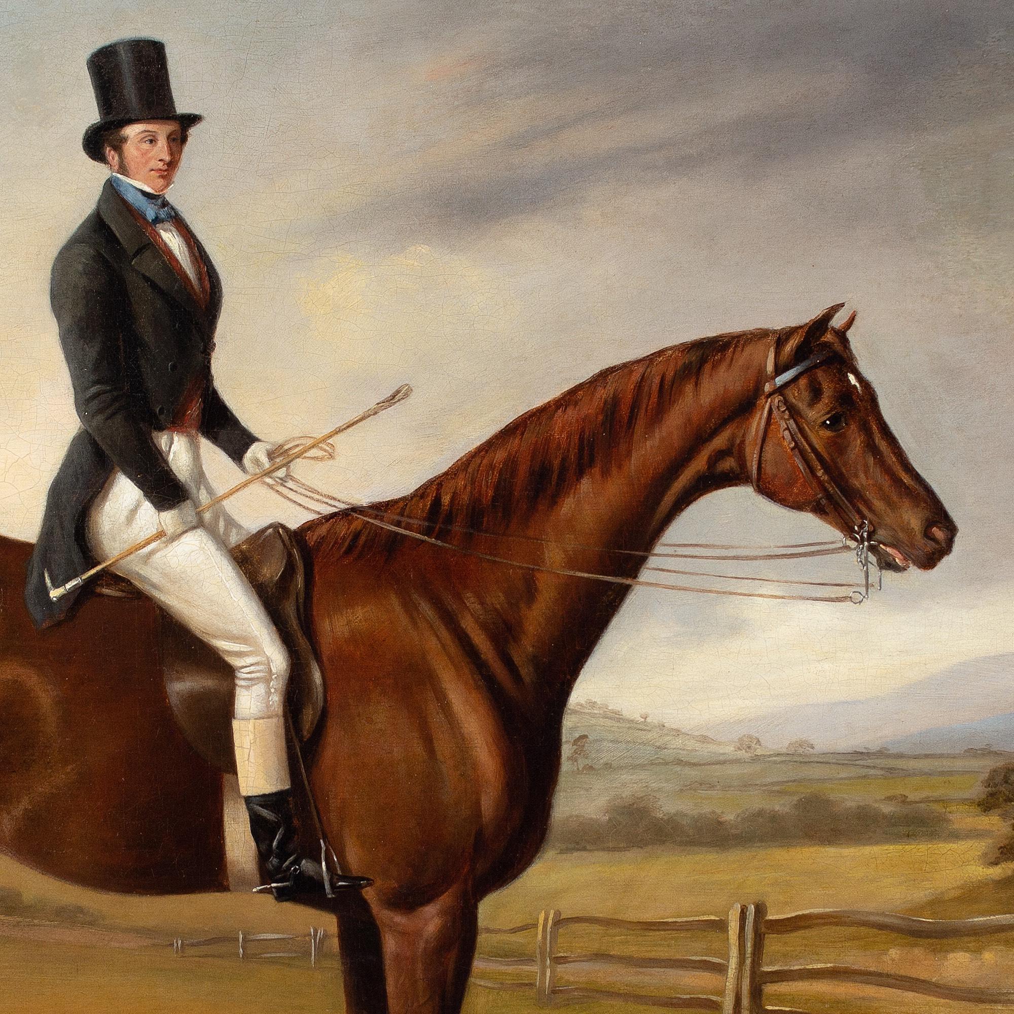 Robert Richard Scanlan, Portrait Of A Gentleman On A Bay Hunter 6