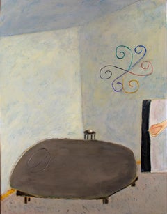 „Schlafzimmer“, gerahmtes Ölgemälde auf Holz von Robert Richter, signiert