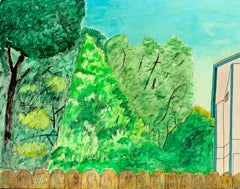 'Beige House' original oil on wood painting signed by Robert Richter