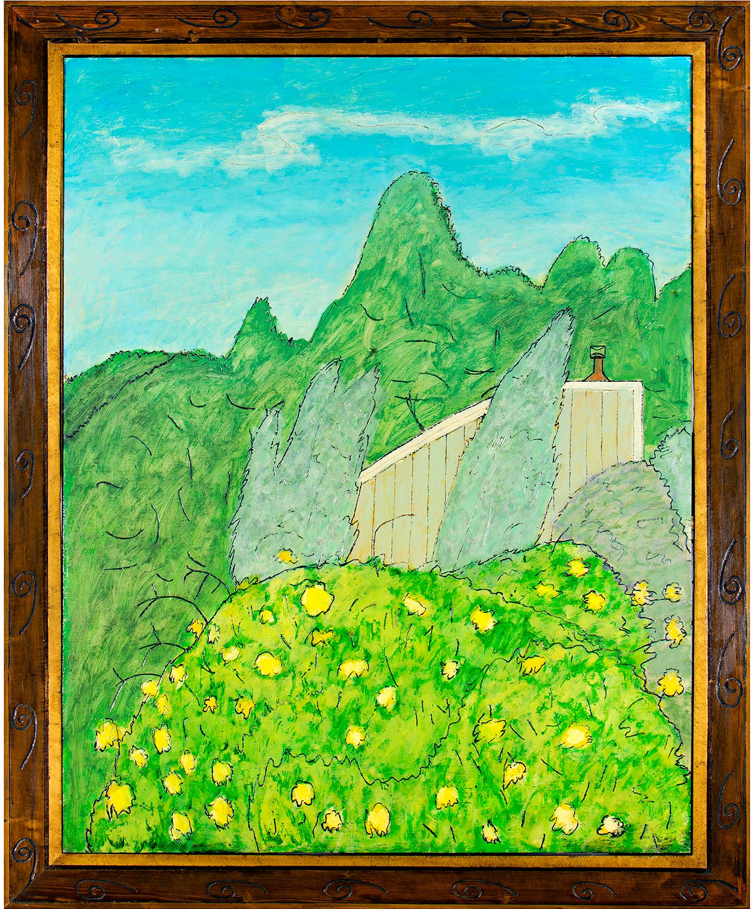 "Casa Bodega (California), " Paisaje original Óleo sobre madera de Robert Richter