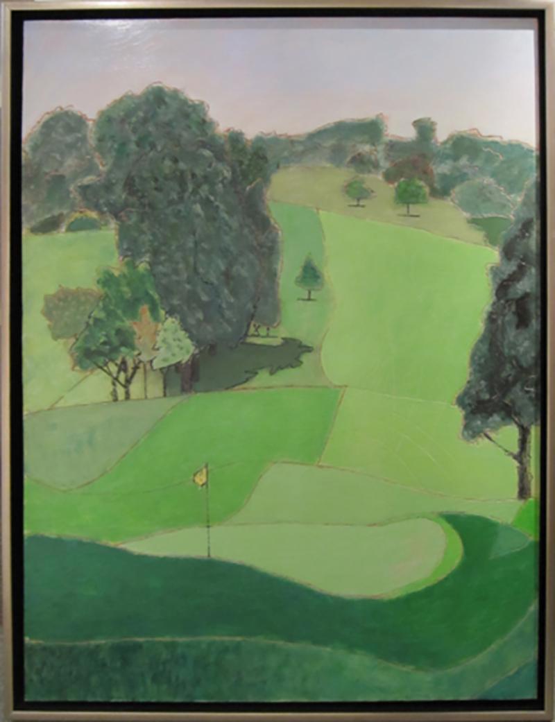 Chenequa Country Club First Hole, Oil on Wood, Framed, 21st Century