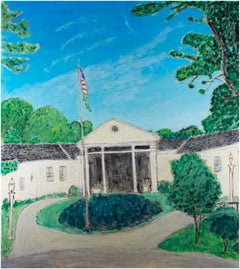 "Club House - Chenequa Country Club," Oil on Wood signed by Robert Richter