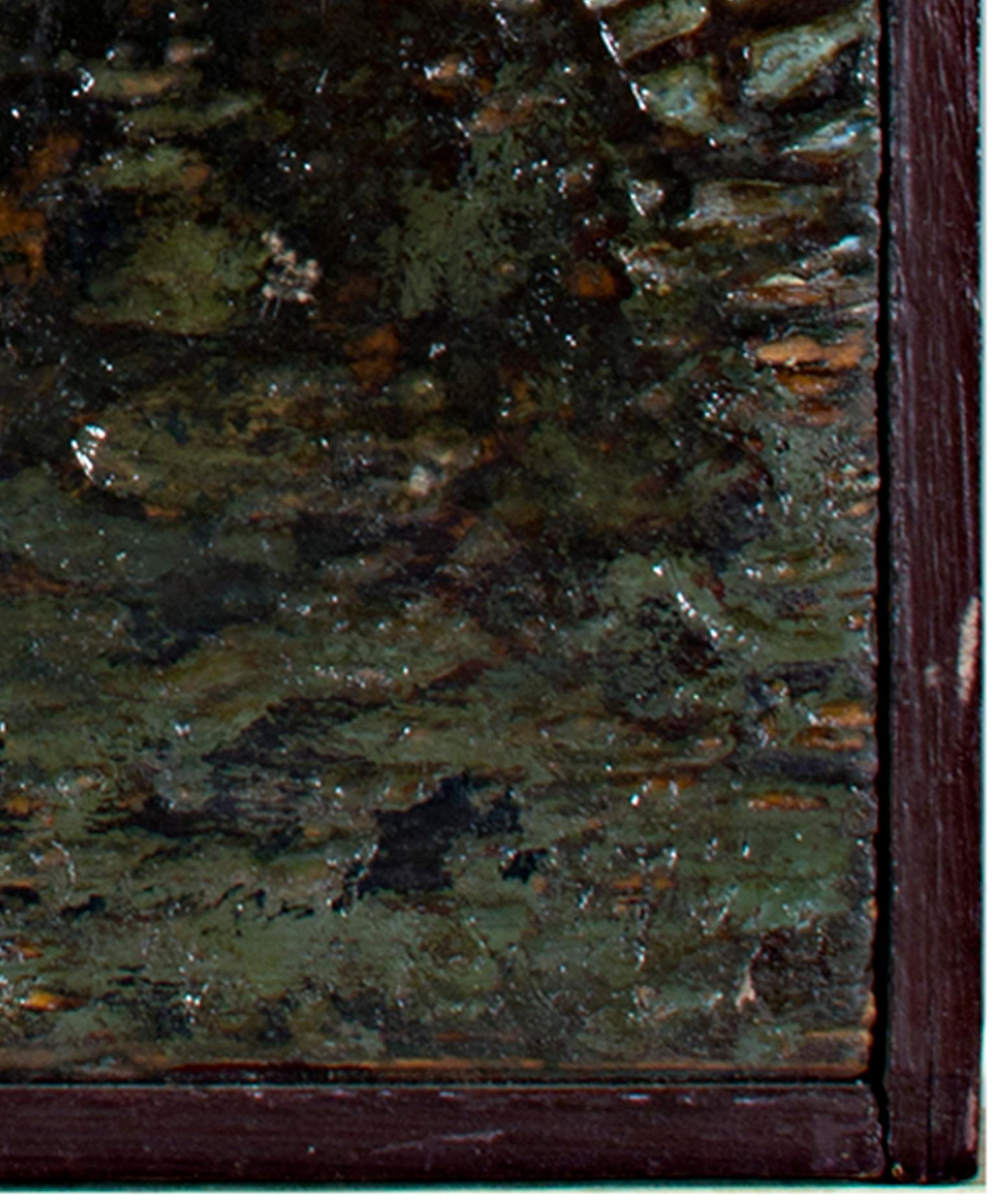 « Couple in Woods, », huile sur bois originale encadrée signée par Robert Richter en vente 5