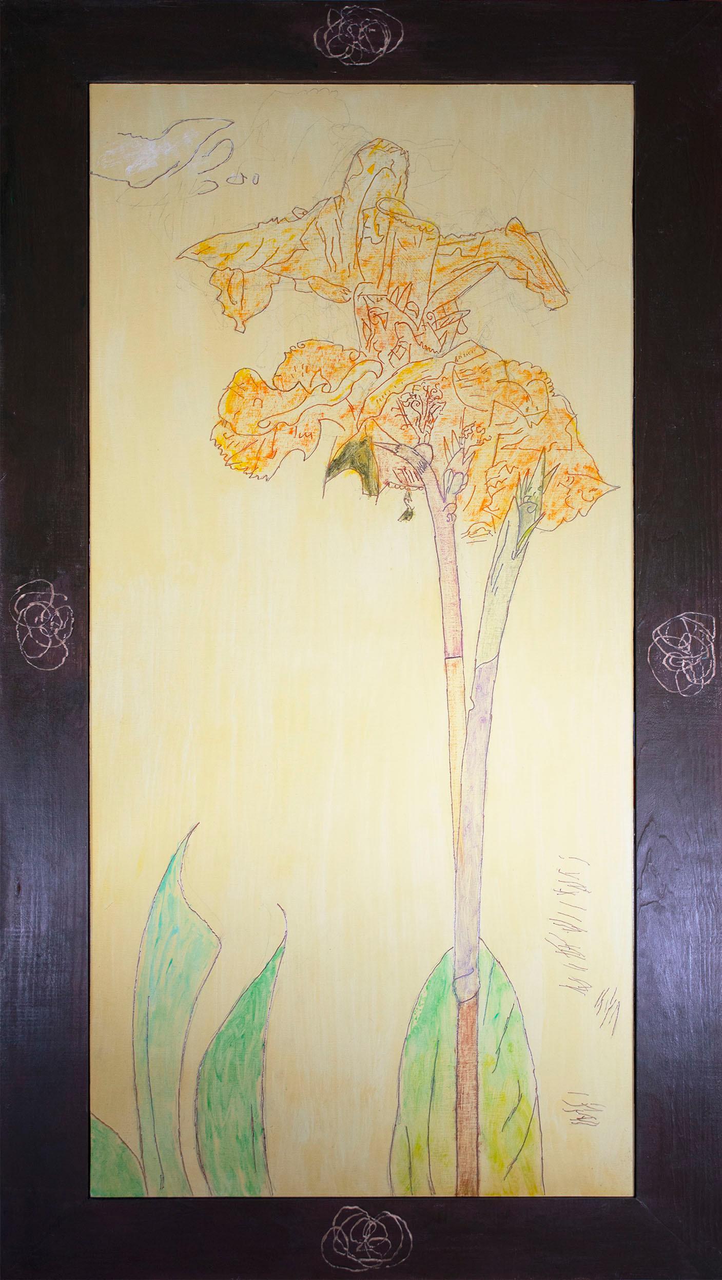 'Flower Dancer' original oil on wood painting signed by Robert Richter
