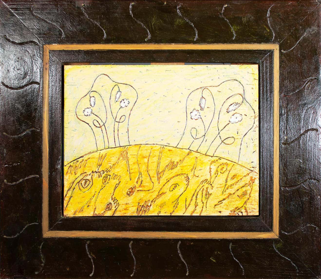 TABLEAU TOILE PAYSAGE Bord de Lac / Sous bois Signé années 50-60 huile TABLEAU TOILE PAYSAGE Bord de Lac / Sous bois Signé années 50-60 huile