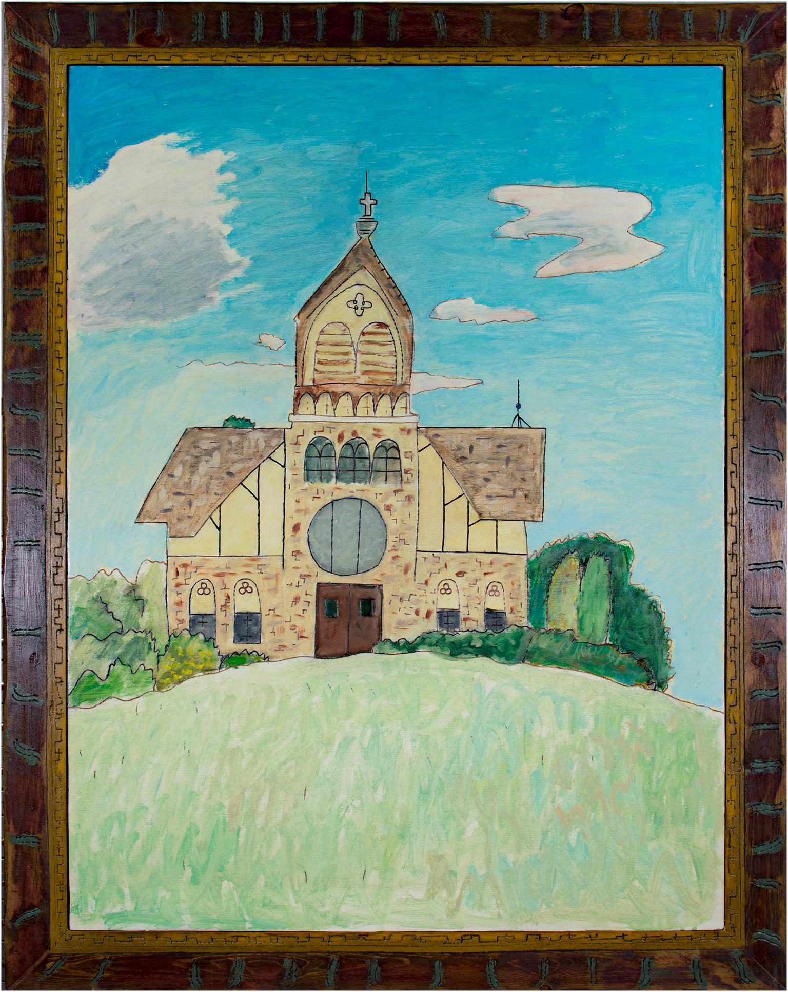 church oil painting
