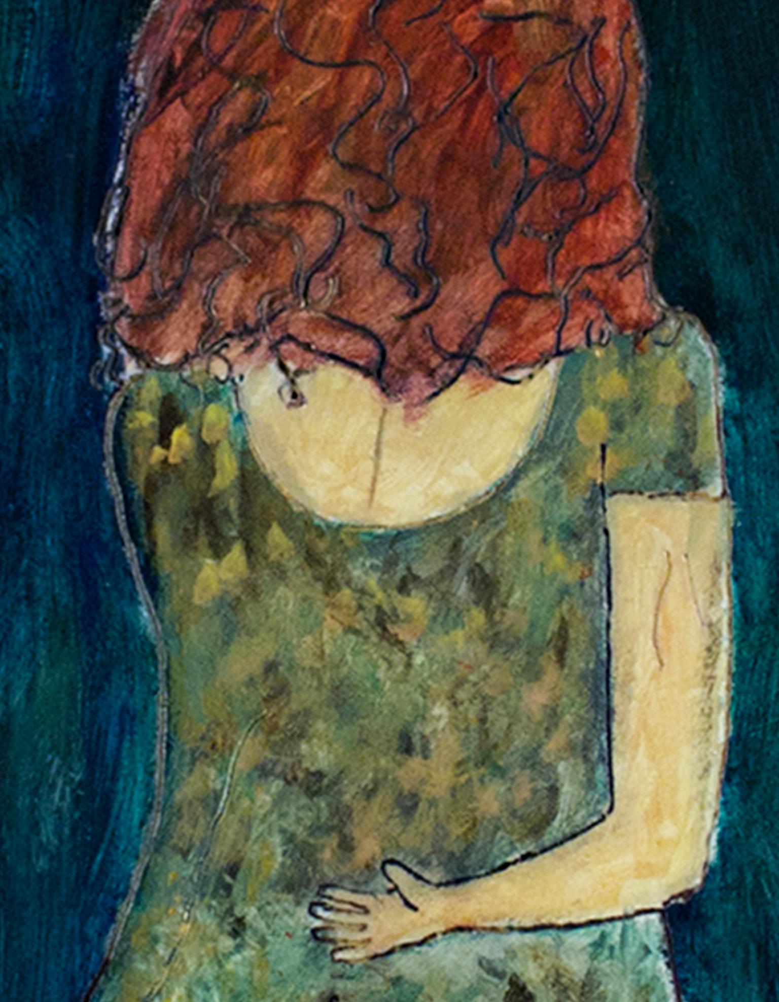 « Home from Work », peinture à l'huile de femme indoors signée par Robert Richter en vente 2