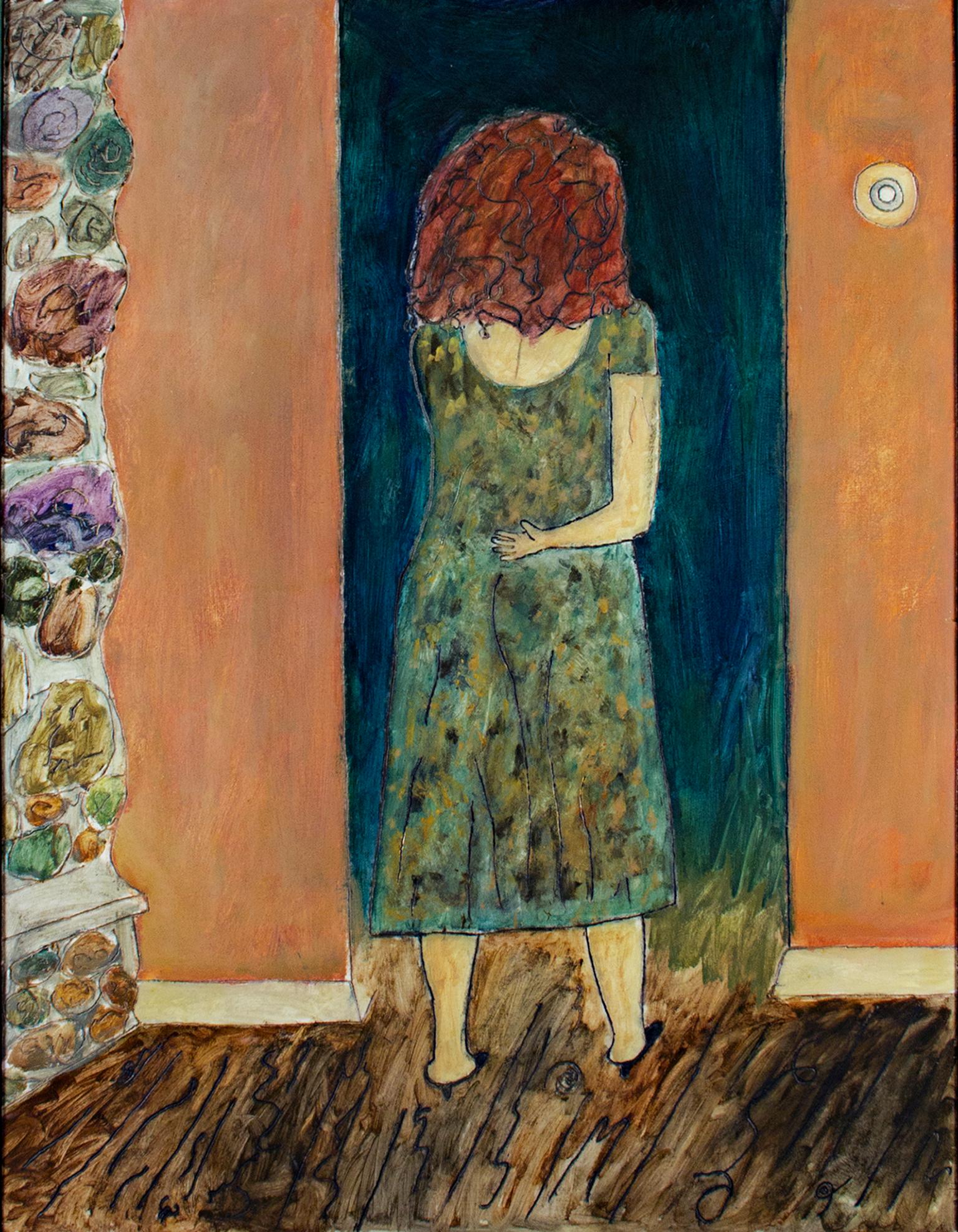 « Home from Work », peinture à l'huile de femme indoors signée par Robert Richter en vente 1