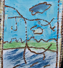 "Lake and Cloud" Original Framed Trompe L'oeil Oil signed by Robert Richter