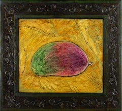 "Mango, " Original Farmed Fruit Still-life Oil signed on back by Robert Richter