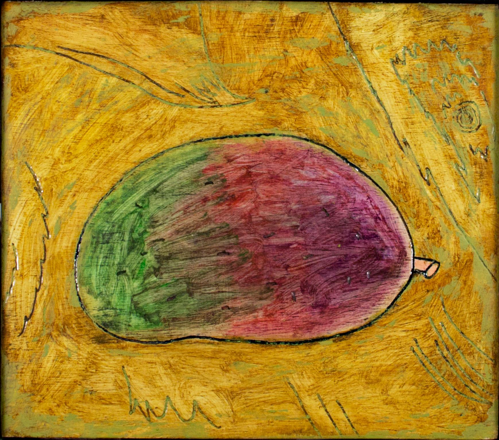 „Mango“, Original Obststillleben, Öl signiert auf der Rückseite von Robert Richter im Angebot 1