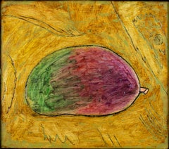 "Mango, " Original Farmed Fruit Still-life Oil signed on back by Robert Richter