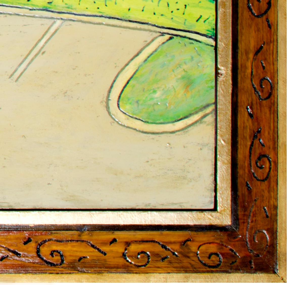 'Red and Yellow Curb', dipinto originale ad olio su legno firmato da Robert Richter in vendita 3