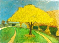 'Store Tree' original oil on wood painting signed by Robert Richter