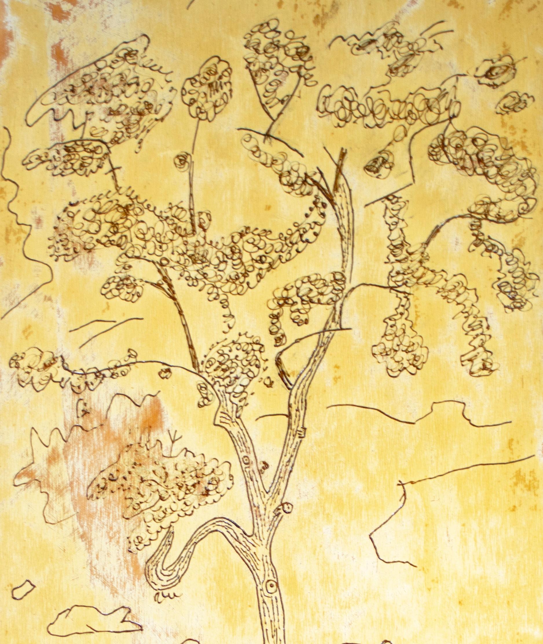 Peinture originale à l'huile sur bois « Tree » signée par Robert Richter en vente 3