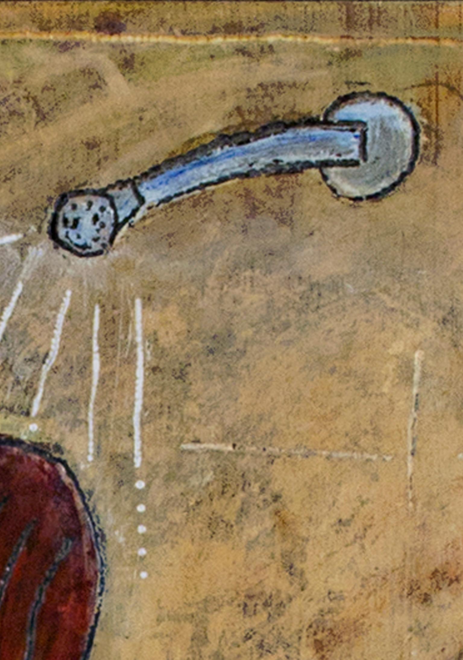 „ „The Shower“, Nude im Innenraum, Öl auf Holz, signiert auf der Rückseite von Robert Richter im Angebot 2
