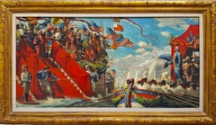 Pintura al óleo de la toma de posesión de George Washington, 1960, Escena figurativa