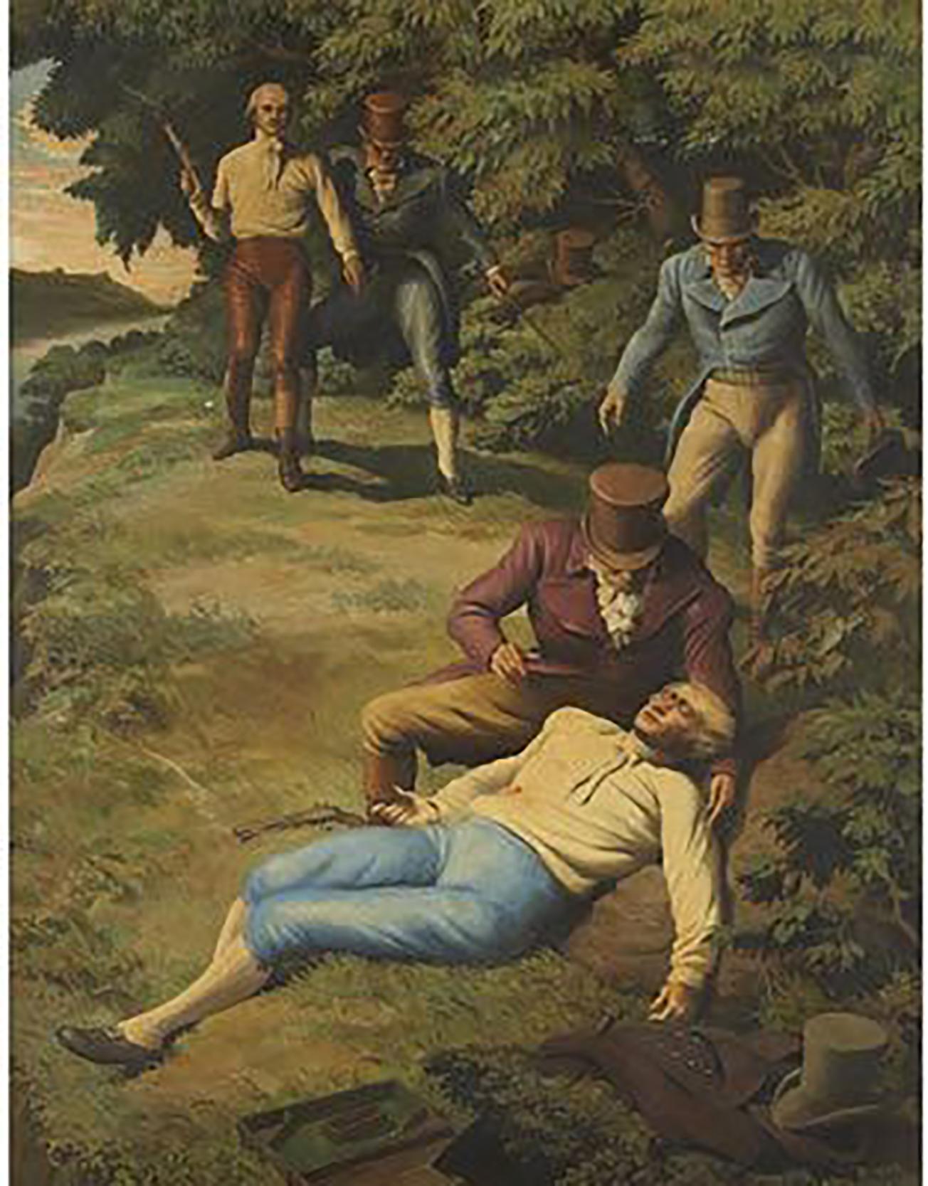 Robert Riggs Landscape Painting - The Burr - Hamilton Duel