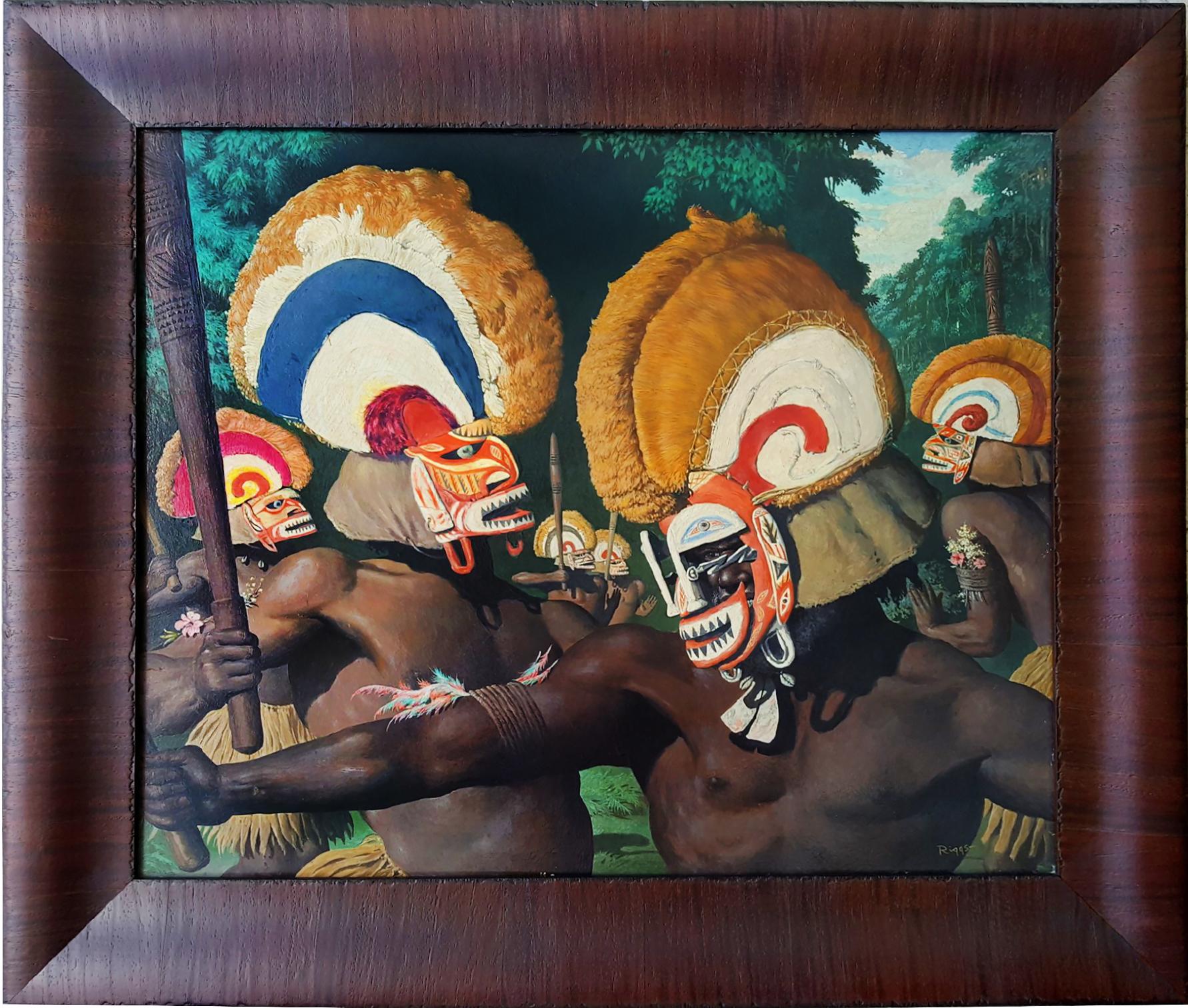 Tribesmen with Headdresses  - Photo Realism  For Sale 2